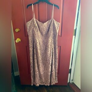 Mauve floral lace zip up dress